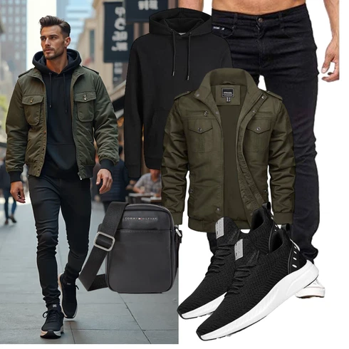 Oversize Schwarz Oversize Hoodie/Ausgefallener Hoodie/Sport Hoodie/Hoodie/Unisex Hoodie Jack & Jones kombinierenLook: Rap, Skater, Unisex, Oversize, Lack