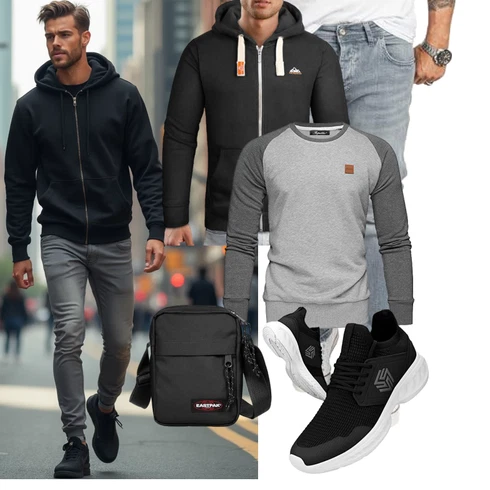 Grau/Hellgrau/Dunkelgrau Hoodie Women's Fleece Sweatshirts/Sport Sweatshirt REPUBLIX kombinieren