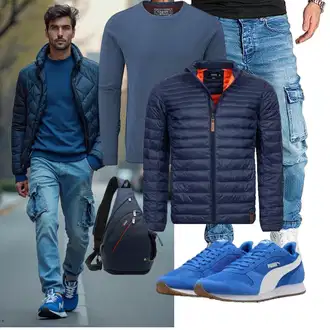 Ausgefallene Outfit mit Leichte Jacke Indicode "Freizeit Outfit"Look: Boyfriend, Moderne, Sportlich, Smart Casual, Workwear, Premium, Ausgefallene, Nahtlos, Lagenlook