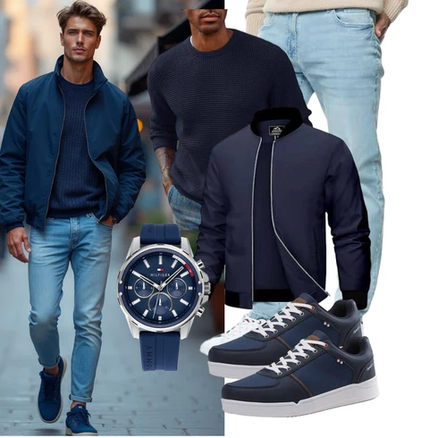 Dunkelblau/Blau Innenfutter Jacke/Sommerjacke/Wendejacke/Schlupfjacke/Coachjacke/Nylonjacke/Collegejacke/Uniformjacke/Sweatjacke/Bomberjacke MAGCOMSEN kombinieren