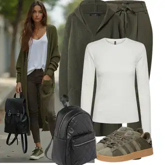 Outfit s Černá/Šedá Mini batoh/Mini batoh About You "Stylový look na jaro"