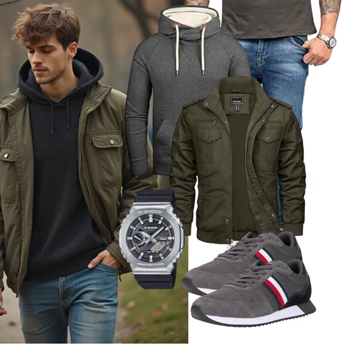 DunkelGrau/Grau/HellGrau Sport Sweatshirt/Hoodie/Ausgefallener Hoodie/Strick Hoodie/Sport Hoodie/Kapuzenpullover Grin&Bear kombinieren