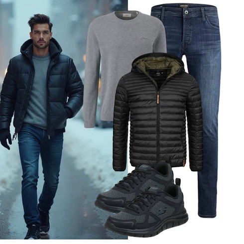 Schwarz/Dunkelgrün/Khaki Isolationsjacke/Daunenjacke/Kunstfaserjacke/Jacke mit Seitlichem Reißverschluss/Herbstjacke/Winterjacke/Puffer Jacke/Thermojacke/Steppjacke/Verstaubare Jacke/Kapuzenjacke Indicode kombinieren