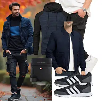 Outfit mit Dunkelblau Pullover mit Reißverschluss/KapuzenPullover/Ausgefallener Hoodie/KapuzenPullover/Sport Hoodie/Strick Hoodie YuKaiChen "Freizeit Outfit"