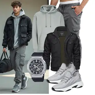 Esthetische Outfit mit Grün/Hellgrau/Grau/Hellgrün/Blau/Hellblau Ausgefallener Hoodie/Sport Hoodie/Hoodie/Oversize Hoodie/Unisex Hoodie Jack & Jones "Freizeit Outfit"Look: Rad, Skater, Unisex, Rap, Oversize, Esthetische