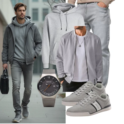 Oversize Grau/Hellgrau Oversize Hoodie/Sport Sweatshirt/Ausgefallener Hoodie/Sport Hoodie/Hoodie/Unisex Hoodie Jack & Jones kombinierenLook: Rad, Rap, Skater, Unisex, Oversize
