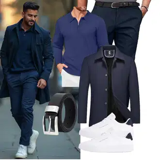 Freizeit Outfits Business Winter mit COOFANDY, Dunkelblau KUDORO "Freizeit Outfit"Look: Casual, Classic, Elegant, Schlichte, Business, Boyfriend, Rap, Indoor, Büro