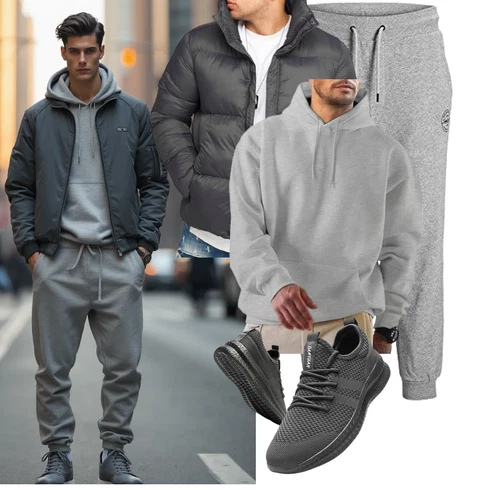 Dunkelgrau/Grau/Hellgrau ÜbergangsJacke/Verstaubare Jacke/KunstfaserJacke/KapuzenJacke/WinterJacke/DaunenJacke/Puffer Jacke Behype kombinieren