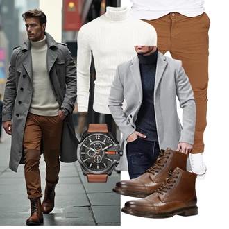 Outfit mit Grau Hose COOFANDY "Freizeit Outfit"