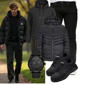 Tapered Outfit mit Puffer Jacke Jack & Jones "Freizeit Outfit"