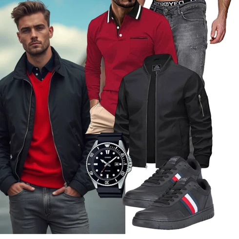 Schwarz/Dunkelgrau/Dunkelblau Collegejacke/Uniformjacke/Fliegerjacke/Jacke mit Seitlichem Reißverschluss/Bomberjacke KEFITEVD kombinieren