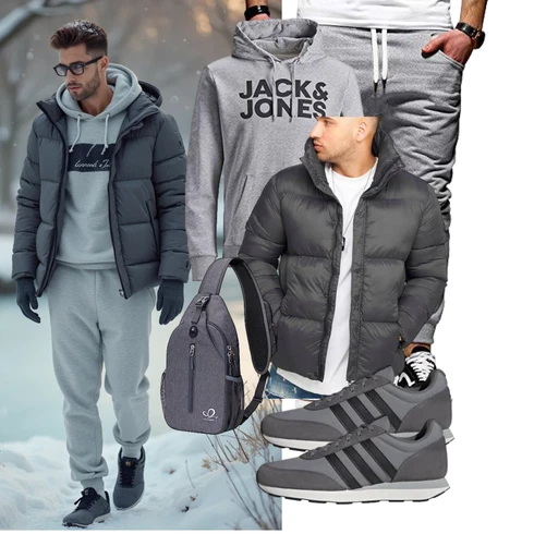 Cropped Schwarz/Grau/Dunkelgrau/Hellblau Sport Sweatshirt/Unisex Hoodie/Ausgefallener Hoodie/Vintage Hoodie/Hoodie/Sport Hoodie Jack & Jones kombinieren