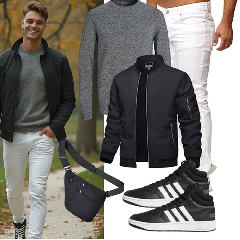Baseball Dunkelgrau/Schwarz/Grau Jacke mit Seitlichem Reißverschluss/FliegerJacke/FrühlingsJacke/CollegeJacke/NylonJacke/BomberJacke TACVASEN kombinierenLook: Baseball, Fußball, Tennis, Laufen, Freizeit, Reiten, Joggen