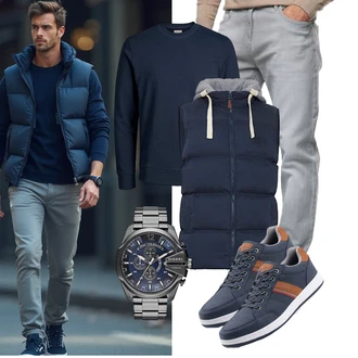 Outfit mit OutdoorWeste b BLEND "Freizeit Outfit"