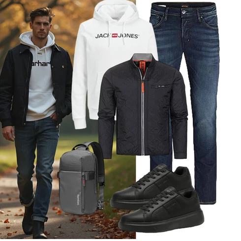 Dunkelgrau/Grau/Schwarz/Orange ThermoJacke/Leichte Jacke/HybridJacke/Jacke mit Seitlichem Reißverschluss/FunktionsJacke/NylonJacke/SteppJacke/KunstfaserJacke Indicode kombinieren