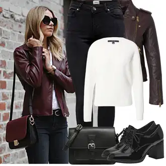 Outfit s Bílá/Krémová Sveter Basic Svetr/Kašmírový Svetr/Svetr z Jemné Pleteniny/Kašmírový Svetr/Jednoduchý Svetr/Vlněný Svetr/Svetr s Kulatým Výstřihem VERO MODA "Jarní Outfit"