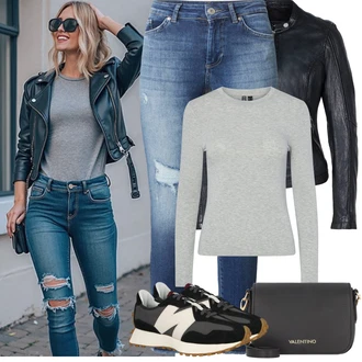 Outfit s Černá/Tmavě modrá/Šedá Nezařazené Freaky Nation "Jarní Outfit"