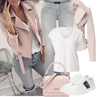 Ležerno Outfit sa Siva/Svjetlosiva Skinny Hlače/Traper Tajice/Jeggings LTB "Proljetni Outfit"Look: Rap, Sveučilišna, cool, Ležerno, Pametno ležerno, Prekrasan, Mom, Transparentan, Francuske