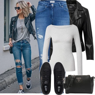 Carina Outfit sa Crna Nekategorizirano/Tenisica s platformom/Niska Tenisica/Skate cipela/Kožna tenisica Puma "Proljetni Outfit"