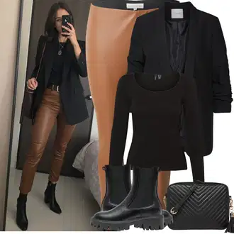 Kombinacije s čizmama sa Crna Chelsea Gležnjača/Kožna gležnjača/Čizma s Platformom/Podstavljena Gležnjača/Gležnjača s platformom Only "Proljetni Outfit"