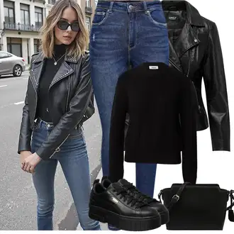 Outfity z džínu Zima s Černá Basic Svetr/Svetr Carmen/Kašmírový Svetr/Kašmírový Svetr/Pletený Svetr/Jednoduchý Svetr/Rolák/Vlněný Svetr/Svetr s límečkem Minimum "Jarní Outfit"