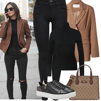 Outfit s Černá Formovaná Legína/Teplé Legíny/Pletený Legín/Kožená bunda/Bavlněné Legíny/Legíny s Rozparkem/Legíny s Podšívkou/Manšestrový legíny/Termo Kalhoty/Neprůhledný Legíny/Zimní legína/Jeggings Only "Jarní Outfit"