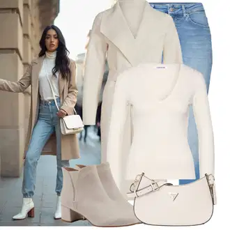 Outfit sa Smeđa/Bež Vintage Gležnjača/Ravna Gležnjača/Podstavljena Gležnjača/ljetna gležnjača/Kožna gležnjača Tamaris "Moderna kombinacija za proljeće"