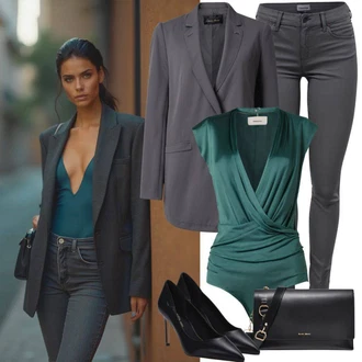 Outfit s Šedá/Bílá/Světle šedá Kožená bunda/Kožené Boty/Zimní bunda/Termální Džíny/Push up Džín/Dámské Džíny s Délkou 7/8/Slim Fit Džíny/Kotníková Bota/Motorkářské Džíny/Kožená Pánská Bund/Džíny s Rozparkem/High Waist Džínové Kalhoty jjxx "Jarní outfit"