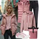 Outfity na zimu Růžové image