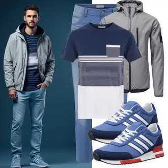 Casual Outfits Elegant mit Grau/Hellblau/Hellgrau Sommerjacke/Fliegerjacke/Frühlingsjacke/Bomberjacke/Uniformjacke/Collegejacke TACVASEN "Lässiger Freizeit Look"Look: Vintage, Indoor, Casual, Classic, Elegant, Sportlich, Preppy, Büro, Uni, Outdoor, Workwear, Retro