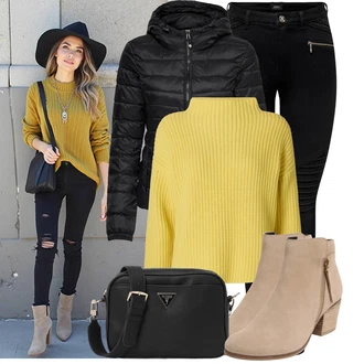Outfit s Černá Prošívaná Bunda/Termo Bund/Udržitelná bunda/Puchová Bund/Letní peřová bunda/Bunda s Kapucí/Péřová Bunda/Zimní Bund/Bunda z umělých vláken/Nafukovací Bund/Sbalitelné Bund Only "Lehký outfit"