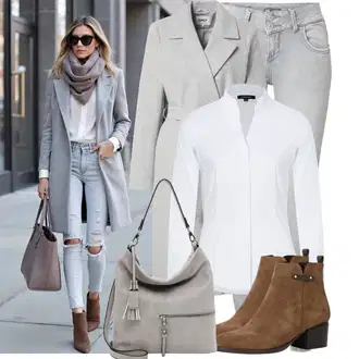 Outfit sa Smeđa/TamnoSmeđa/Bež ljetna gležnjača/Chelsea Gležnjača/Kožna gležnjača/Vintage Gležnjača/Western Gležnjača/Kaubojska čizma/Ravna Gležnjača/Podstavljena Gležnjača Tamaris "Moderan look za proljeće"
