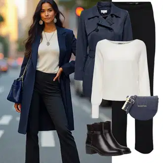 Kůže Outfit s Černá Kozačka Plochá Kotníková Bota/Motorkářská bota/Kotníková Bota s Podšívkou/Kožená bunda/Chelsea Boty/Kožená kotníková bota/Letní kotníková Kozačka Tamaris "Zimní look"