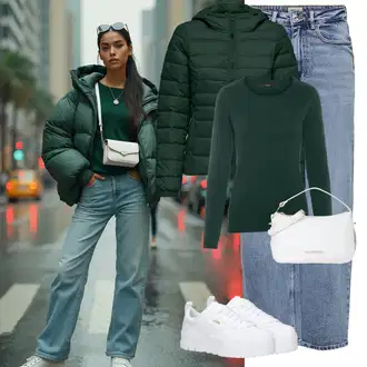 S Pertlanjem Outfit sa Svjetloplava/Plava Traperice Široke Nogavice/Formalna Košulja/Dad Traperice/Traperice s Prorezom/Mom Jean/Vrećaste Traperice/High Waist Traperice/Traperice Opuštenog Kroja/Vintage traperice/Culotte Traperice Only "Savršen za zimu"