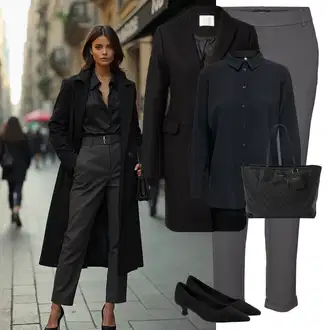 Kombinacije za zimu Culotte sa Smeđa/Siva/Tamnosiva/Kaki Bengalke Hlače/Poslovna Hlača/Hlača od Odijela/Hlače Visokog Struka/Hlače od muslina/Hlače s Prorezom/Skinny Hlače/Uske Hlača/Slip-on Hlača/Rastezljiva Hlača/Zimska Hlača VERO MODA "Elegantan zimski outfit"