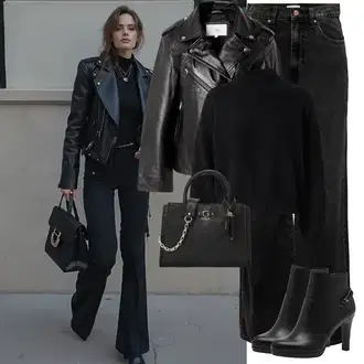 Zvonové kalhoty Outfit s Černá Džíny Džín s Širokou Nohavicí/Zvonové Džíny/High Waist Džínové Kalhoty/Džíny Culottes/Džíny s Rozparkem/Džíny Volného Střihu Only "Perfektní na zimu"