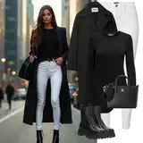 Černé Only Zimní Kabáty Outfity image