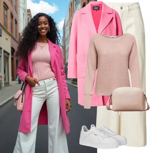 Kombinace Béžová/Krémová/Bílá/Khaki Manšestrové Kalhoty/Kalhoty s Vysokým Pasem/Manšestrové Lacláč/Široká Kalhoty/Mušelínové kalhoty/Kalhoty s nášivkou uprostřed/Rozšířená Kalhoty/Marlene Kalhoty/Kalhoty se Štěrbinou/Tradiční Kalhoty about you x toni garrn