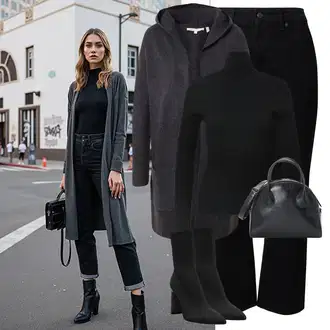 Outfity z džínu Zima s Černá/Hnědá/Červená Svetr z Jemné Pleteniny/Kašmírový Svetr/Rolák/Svetr s límečkem Only "Perfektní na zimu"