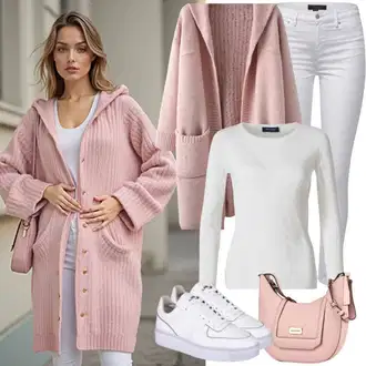 outfit mit Bela/Krem Usnjena Jakna/Ženske 7/8 Kavbojke/Gležnarji/Capri Kavbojke/Odrezane Kavbojke/Girlfriend Kavbojke/Kavbojka z Nizkim Pasom/Push up Kavbojke/Regular Fit Kavbojke/Ozke Kavbojke/Usnjene Čevlje/Zožene Kavbojke orsay "Modni pomladni outfit"