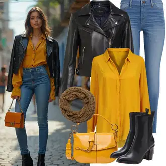 Eleganten outfit mit Rjava/Bež/Oranžna Šal/Loop šal Brixton "Modni pomladni outfit"Look: Brez šivov, Preproste, Eleganten, Mehko, Klasična