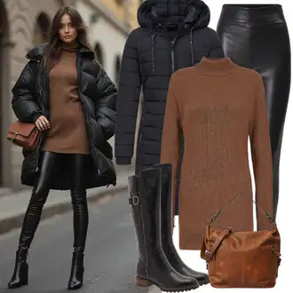 Zimske Outfiti Stari denar mit Črna/Temno siva/Bela Skinny Hlače/Usnjena pajkica/Jeggings/Hlače iz Imitacije Usnja/Usnjena Hlača/Leginge v Videzu Usnja/Treggings/Hlača z Razporkom/Jeans Pajkice medicine "Modni pomladni outfit"Look: Techno, Kul, Modernen, Zunaj, Stari denar, Mokrega videza, Rockenjski
