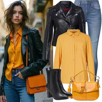 Naguban ovratnik outfit mit Črna/Siva Usnjena Jakna/Usnjena Bomber Jakna/Jakna s Stransko Zadrgo/Motoristična jakna/Jakna iz Umetnega Usnja AllSaints "Modni pomladni outfit"