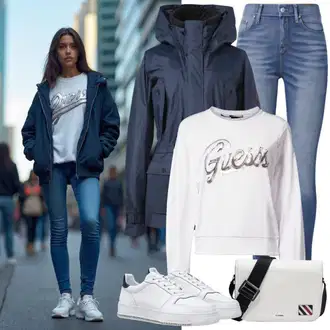 Naguban ovratnik outfit mit Temno modra Zimska Parka/Parka Prehodna Jakna/Zimska Jakna/Jakna 2v1/Snežna Jakna/Snowboard Jakna/Trajnostna Jakna houdini "Modni Pomladni Outfit"