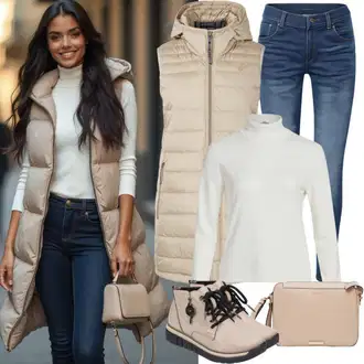 Zimske Outfiti Stari denar mit Bela/Rjava Pulover z ovratnikom/Women's Pullovers with Stand-up Collar morgan "Modni Pomladni Outfit"Look: Seksi, Softgirl, Eleganten, Overdressed, Brez šivov, Plemenita, Egirl, Layered, Stari denar, Romantičen, Lepo, Kolo