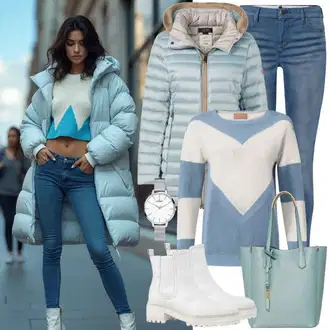 outfit mit Bela/Bež/Rjava/Krem/Khaki Škorenj Chelsea Škornj/Gumijasti Gležnar/Usnjena Jakna Aldo "Modni videz"
