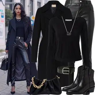 Outfit s Černá/Zelená/Béžová Kovbojská kotníková bota/Kovbojská Bota Aldo "Módní vzhled"