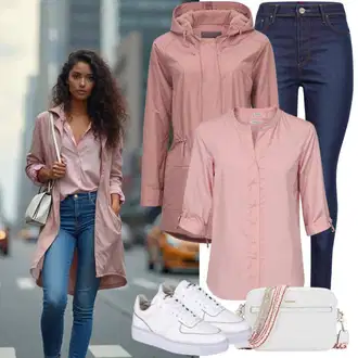 Ležerne kombinacije sa Plava/Tamnoplava Traperice Kožna Jakna/Kožne jakne/Traperice s Rupom/Traperice s Prorezom/Push-up Traperice/Čizma do Gležnja levi's ® "Odjevna kombinacija za proljeće"