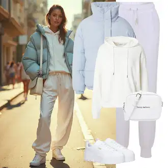 Materijal koji upija znoj Outfit sa Bijela/Krem/Kaki/Siva Nekategorizirano MSCH Copenhagen "Sportski zimski outfit"