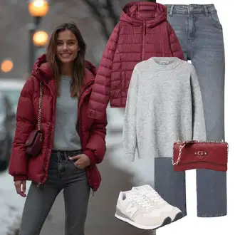 Outfit sa Siva/Srebro/SvjetloSiva Džemper Mohair Pullover/Džemper Od Kašmira/Basic Džemper/Kašmir Džemper/Vuneni Džemper/Pleteni Džemper/Široki Džemper/Carmen Džemper/Zimski Džemper/Jednostavni Džemper Edited "Cool zimski outfit"